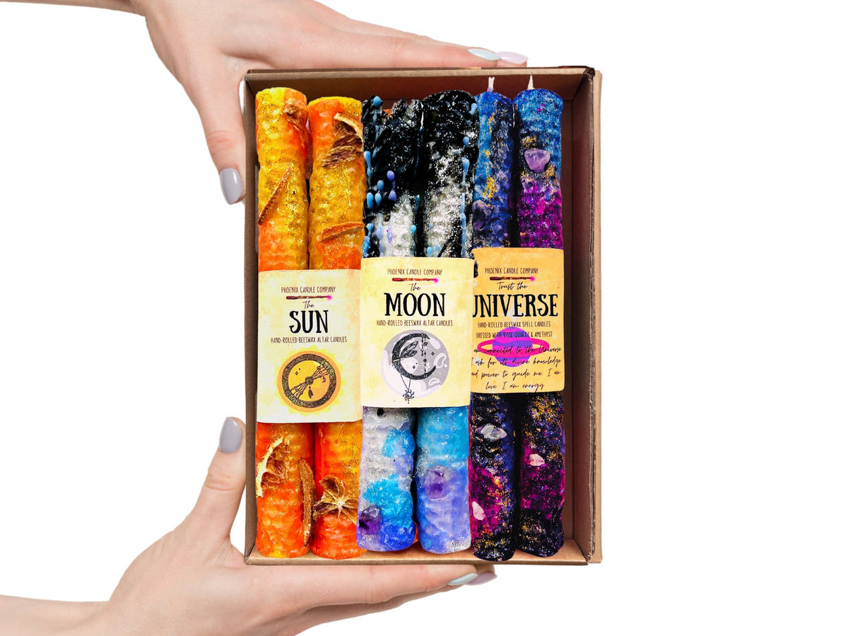 Planetary Magic Candle Pair | Natural Beeswax
