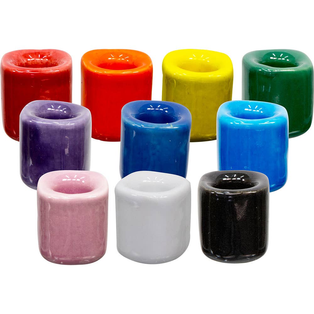 Mini Ceramic Candle Holders | Glazed Ceramic