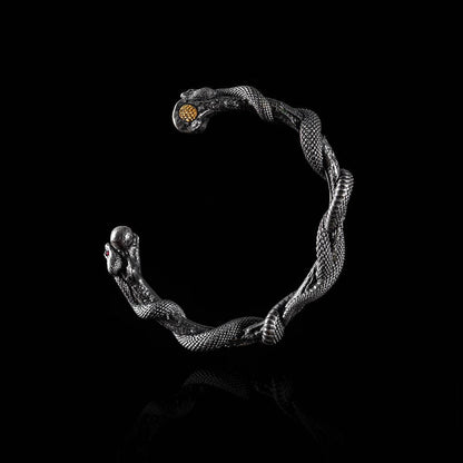 Snake Cuff | Brass with Sterling Silver & Zircon | Coppertist.Wu