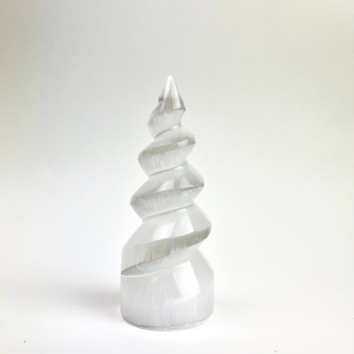 Selenite Unicorn Horn Spiral | Cleansing & Spiritual Growth