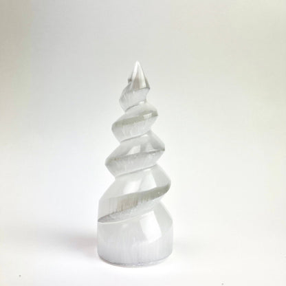 Selenite Unicorn Horn Spiral | Cleansing & Spiritual Growth