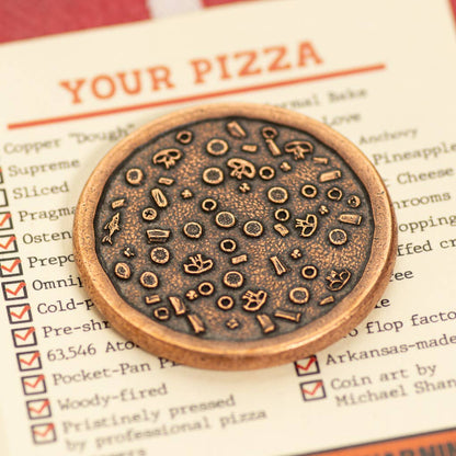 Supreme Pizza Coin with Tiny Pizza Box
