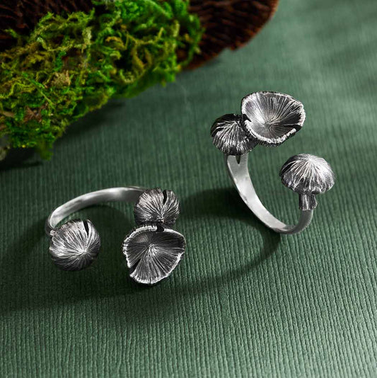 3D Mushroom Ring | Recycled Sterling Silver