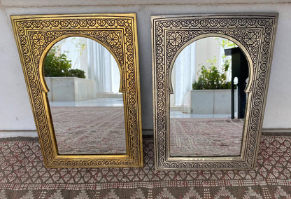 Moroccan Brass Mirror | Hand Embossed Decorative Mirror
