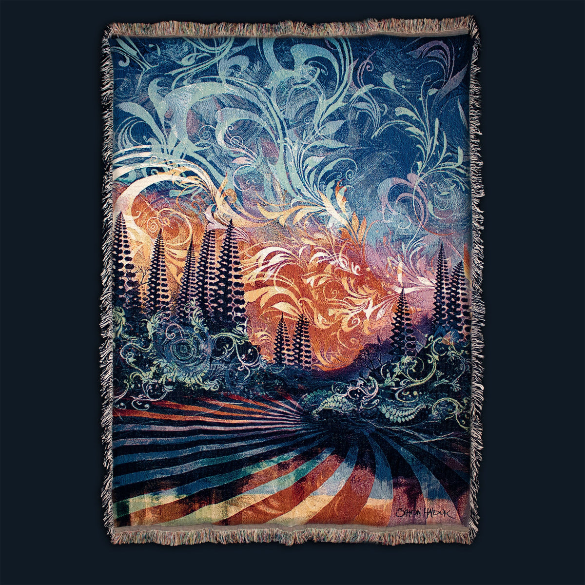 Agostina Sky Woven Blanket | Simon Haiduk Art Throw