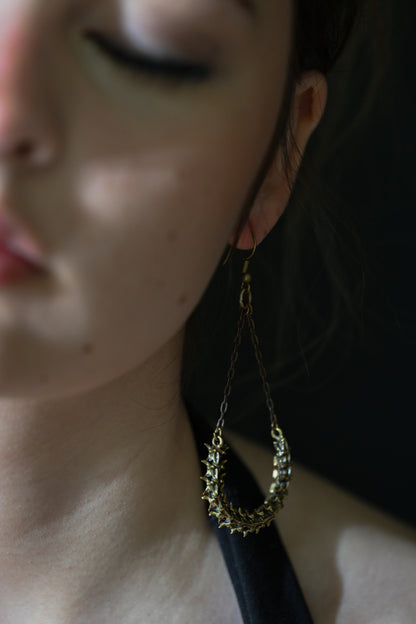 Snake Vertebrae Earrings | Gold Patina | Alkemie Jewelry