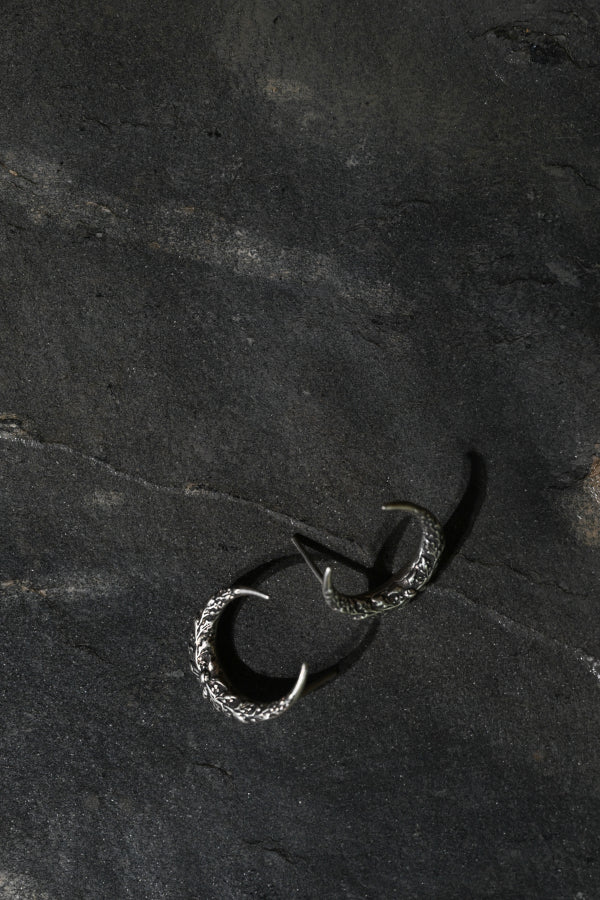 Moon Stud Earrings | Reclaimed Sterling Silver | Alkemie Jewelry