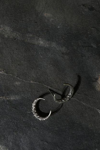 Moon Stud Earrings | Reclaimed Sterling Silver | Alkemie Jewelry