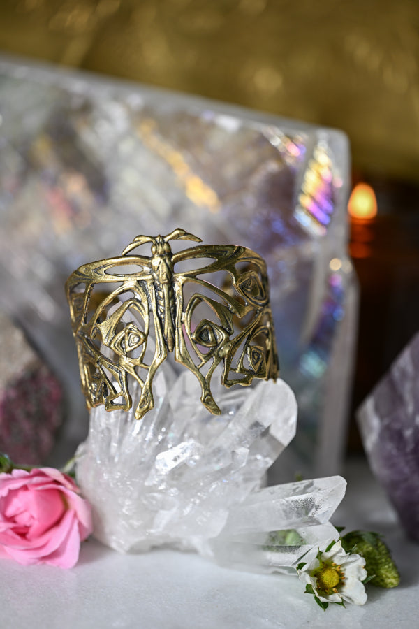 Nouveau Butterfly Cuff | Gold Patina | Alkemie Jewelry