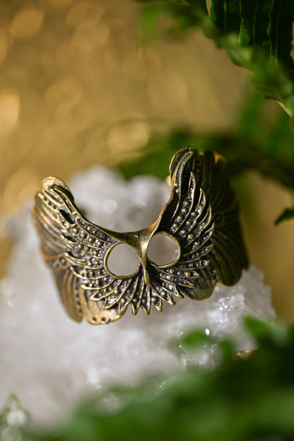 Owl Mask Cuff | Gold Patina | Alkemie Jewelry