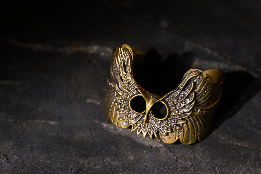 Owl Mask Cuff | Gold Patina | Alkemie Jewelry