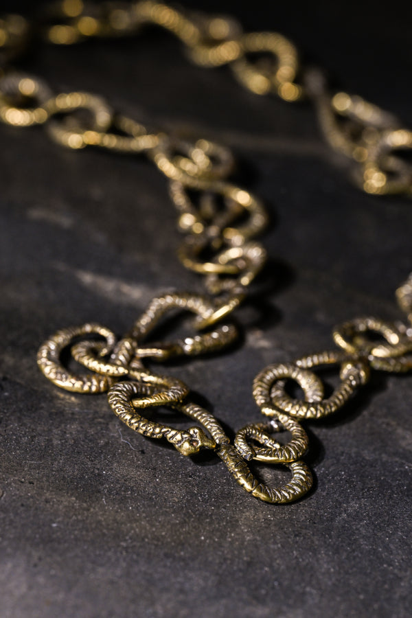 Snake Chain Necklace | Gold Patina | Alkemie Jewelry