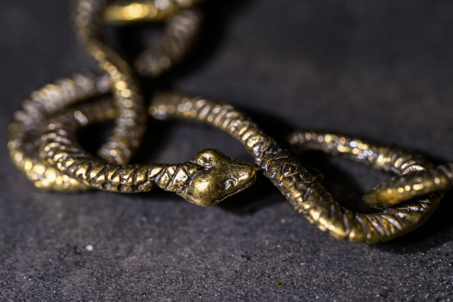 Snake Chain Necklace | Gold Patina | Alkemie Jewelry