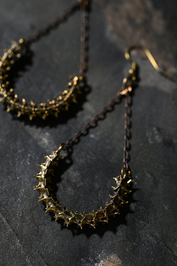 Snake Vertebrae Earrings | Gold Patina | Alkemie Jewelry