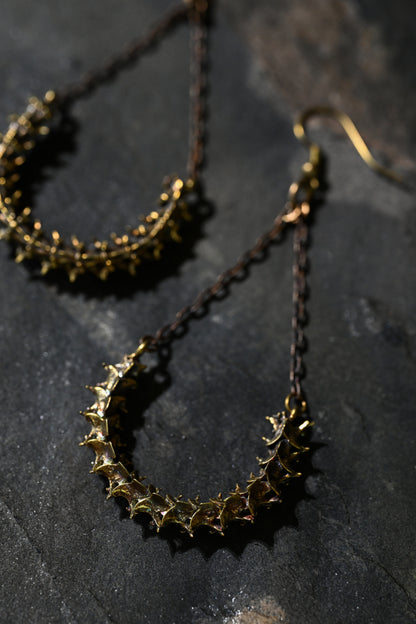 Snake Vertebrae Earrings | Gold Patina | Alkemie Jewelry