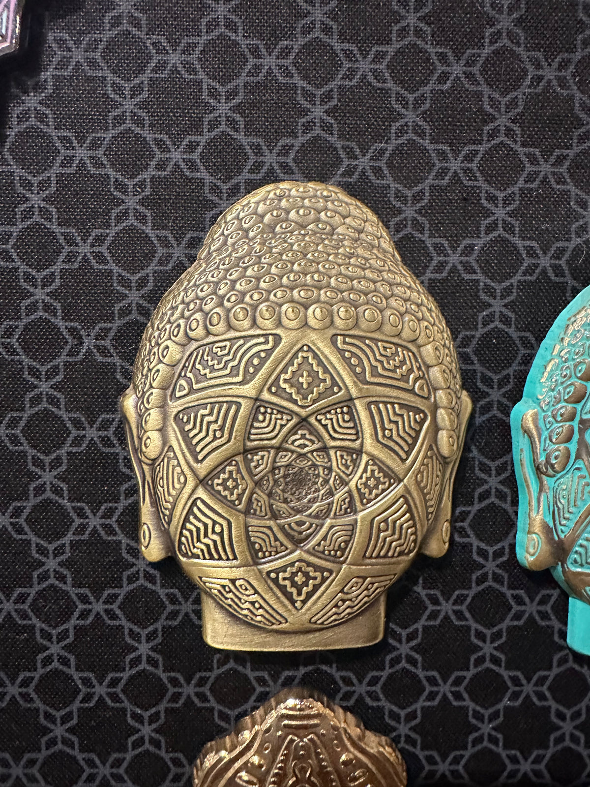 Contemplation Buddha Face Pins by Ben Ridgway