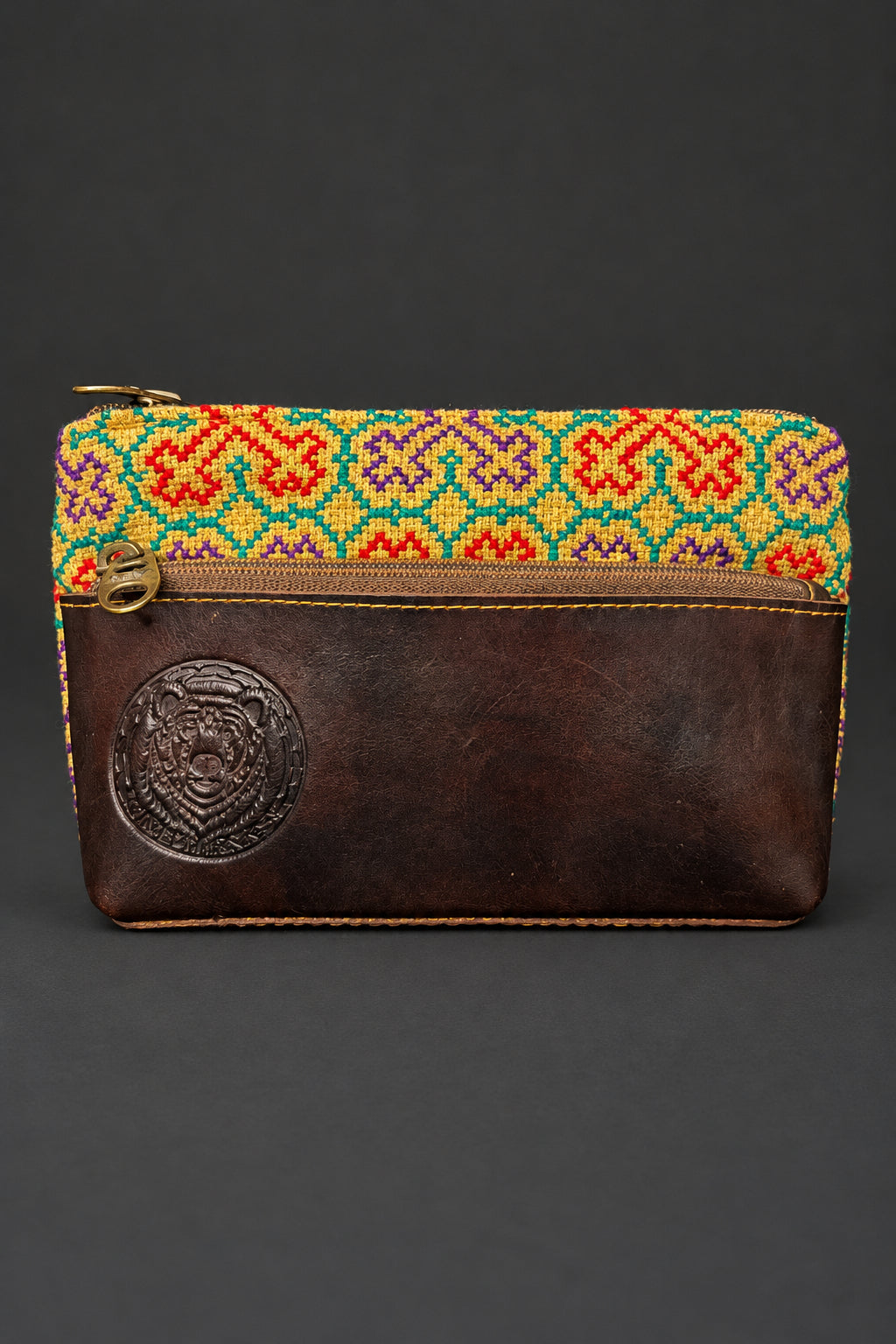 Leather Shipibo Medicine Bag | Sacred Carry, Protection & Ancestral Pattern