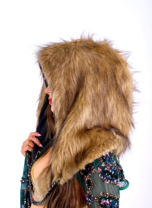 Forest Bear Fuzzy Hood | Faux Fur Festival Hood