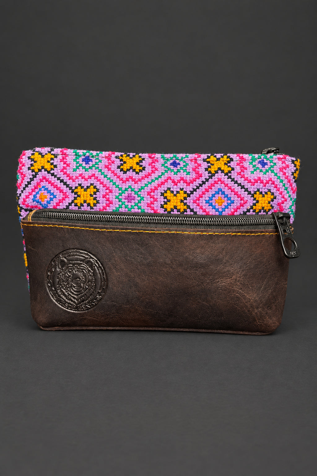 Leather Shipibo Medicine Bag | Sacred Carry, Protection & Ancestral Pattern