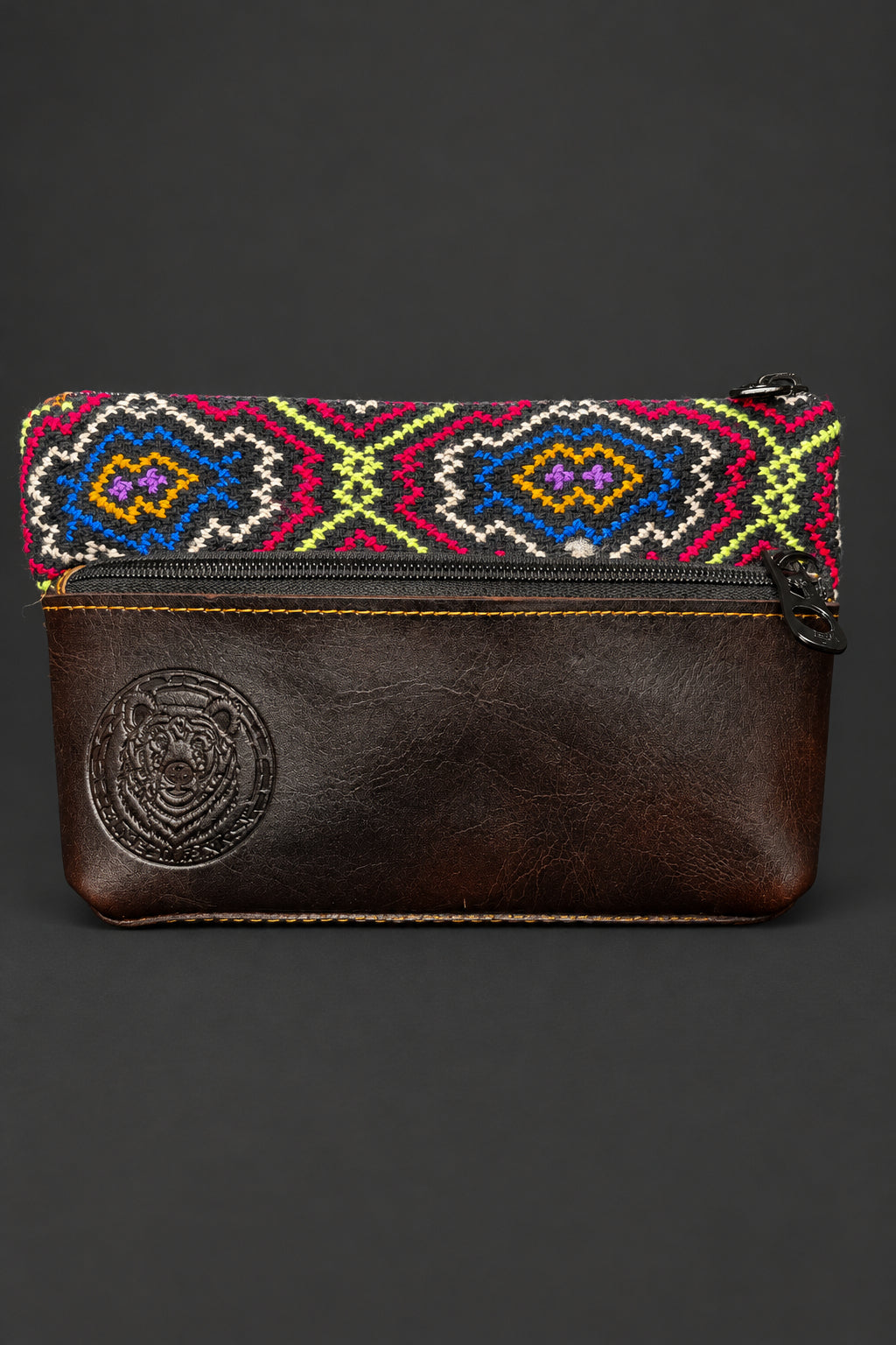 Leather Shipibo Medicine Bag | Sacred Carry, Protection & Ancestral Pattern