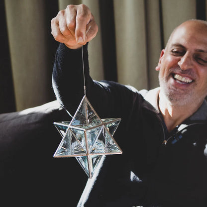 Merkaba Glass Sculpture | Star Tetrahedron of Light (8")