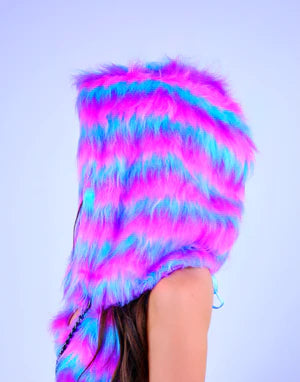 Cheshire Diva Fuzzy Hood | Faux Fur Festival Hood