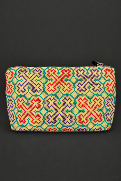 Leather Shipibo Medicine Bag | Sacred Carry, Protection & Ancestral Pattern