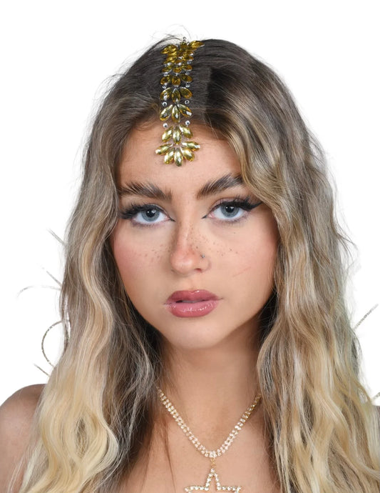 Gold Iridescent Hair Gem | Festival Crystal Embellishment