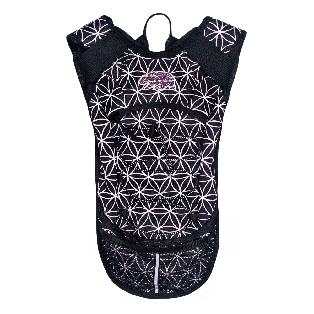 Flower of Life Hydration Pack | Festival Utility Backpack | Grassroots California