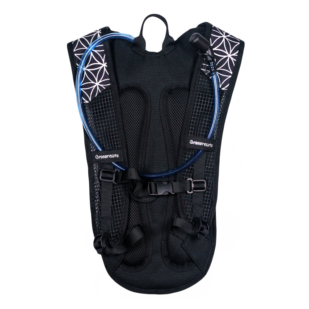 Flower of Life Hydration Pack | Festival Utility Backpack | Grassroots California
