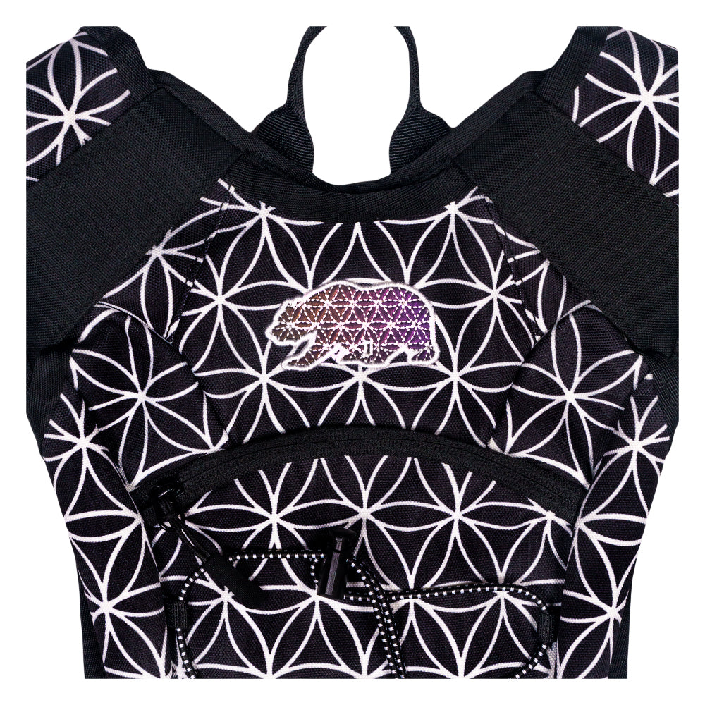 Flower of Life Hydration Pack | Festival Utility Backpack | Grassroots California