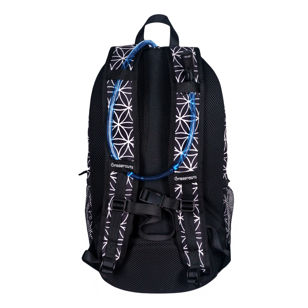 Flower of Life Hydration Pack | Festival Utility Backpack | Grassroots California