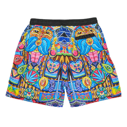 Spirited Revolution Mesh Shorts | Max Paularena Art | Grassroots California