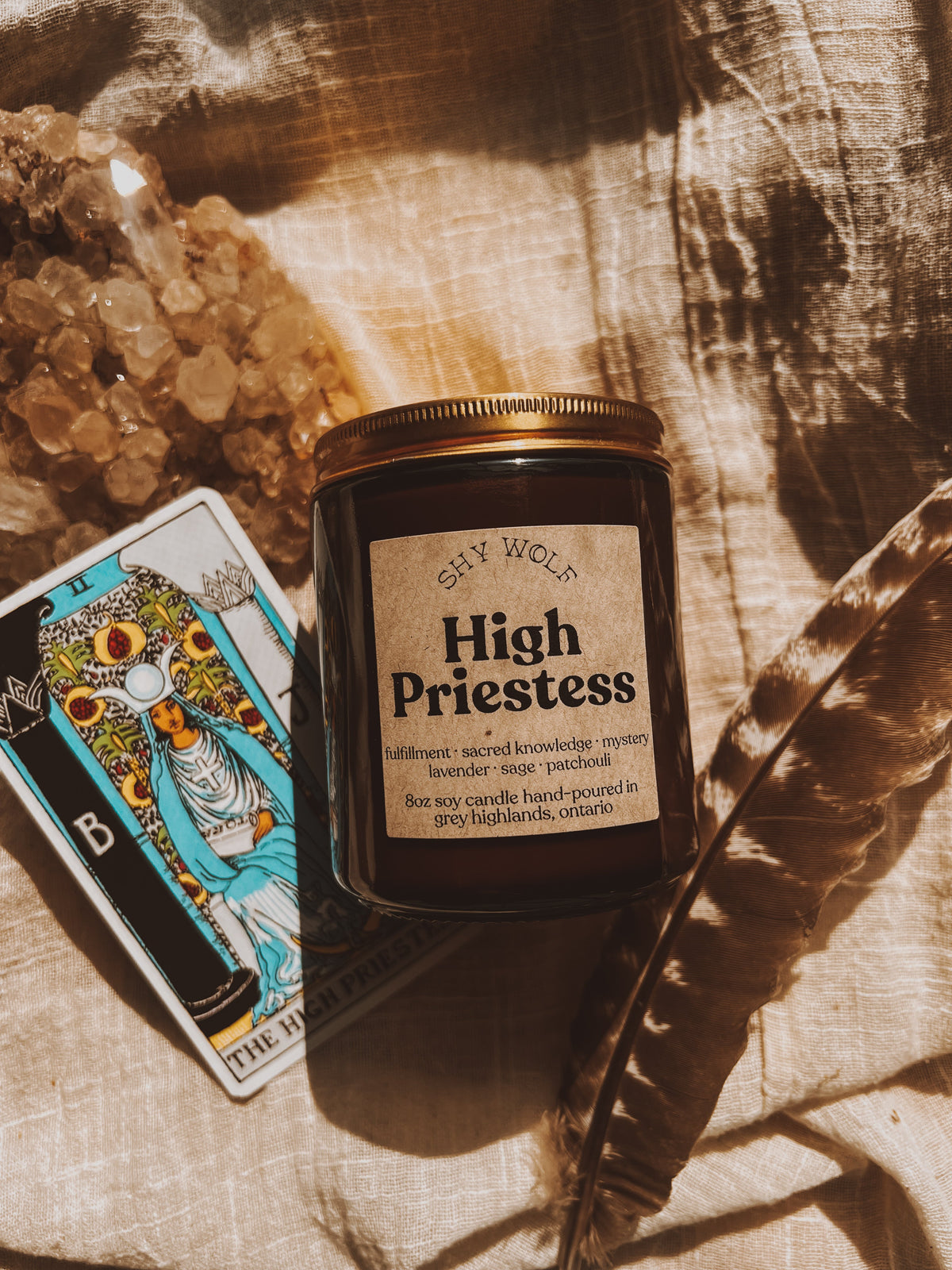 The High Priestess Tarot Inspired Soy Candle | Lavender, Sage & Patchouli