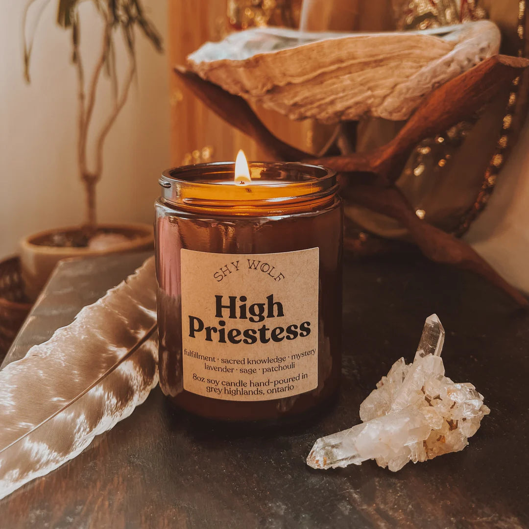 The High Priestess Tarot Inspired Soy Candle | Lavender, Sage & Patchouli