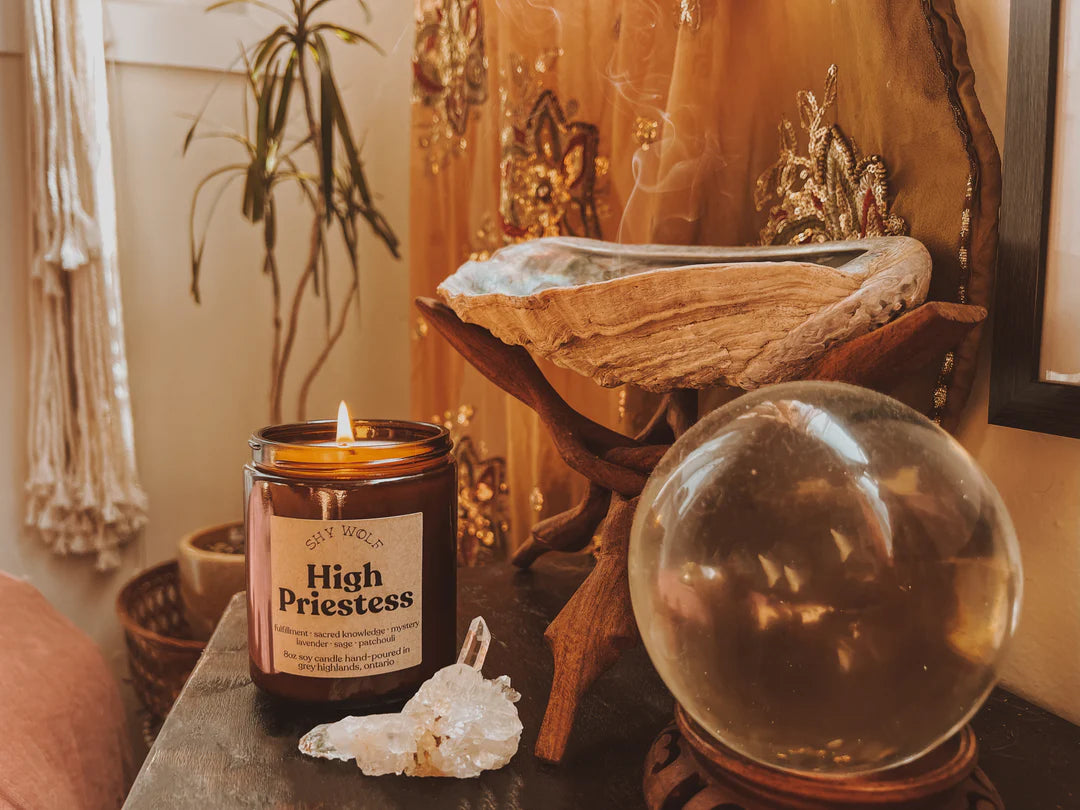 The High Priestess Tarot Inspired Soy Candle | Lavender, Sage & Patchouli