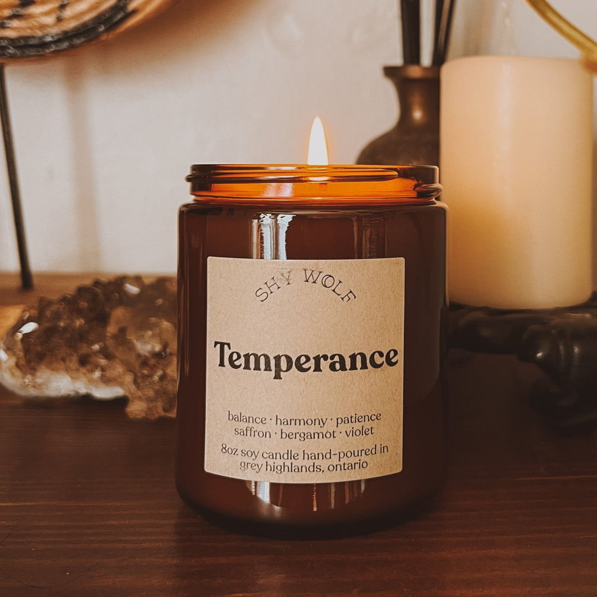 Temperance Tarot Inspired Soy Candle | Bergamot, Saffron & Violet