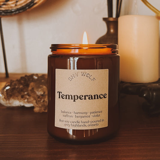 Temperance Tarot Inspired Soy Candle | Bergamot, Saffron & Violet