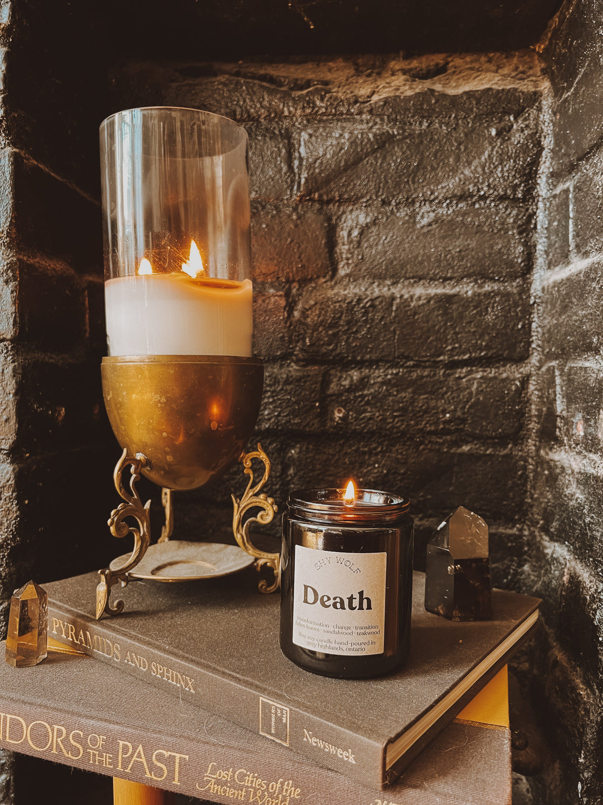 Death Tarot Inspired Soy Candle | Fallen Leaves, Sandalwood & Teakwood