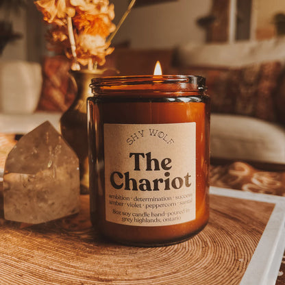 The Chariot Tarot Inspired Soy Candle | Amber, Violet & Peppercorn