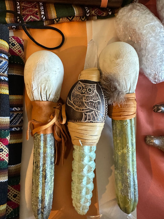 San Pedro Style Rattle | Serpentine Stone, Grounding & Resonant Sound