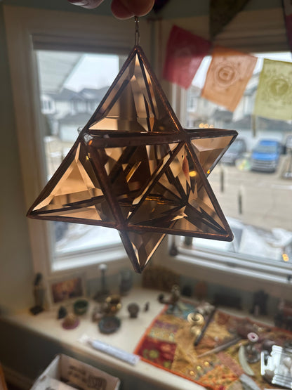 Merkaba Glass Sculpture | Star Tetrahedron of Light (8")