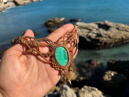 Malachite Brown Macrame Choker | Deborah Guedes