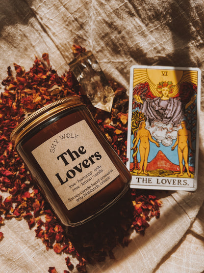 The Lovers Tarot Inspired Soy Candle | Rose, Lemon & Vanilla