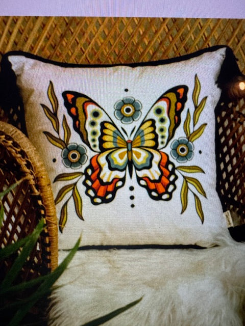 Beatrice Tassel Pillow | Hilary Jane Butterfly Cushion