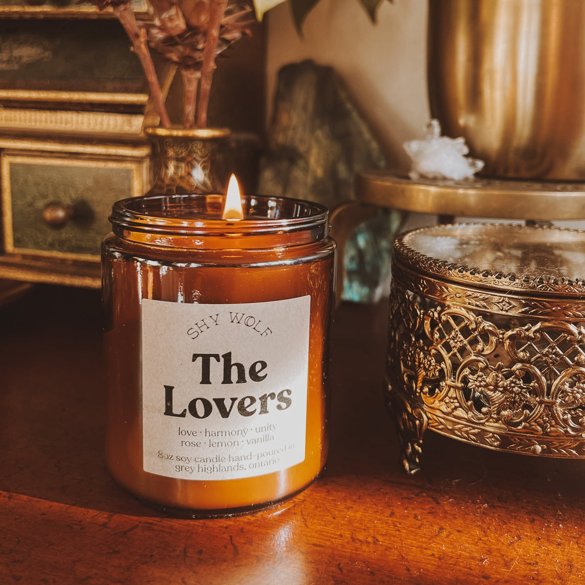 The Lovers Tarot Inspired Soy Candle | Rose, Lemon & Vanilla