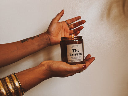 The Lovers Tarot Inspired Soy Candle | Rose, Lemon & Vanilla
