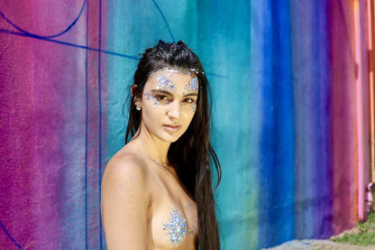 Iridescent Gem Pasties | Festival Body Embellishment