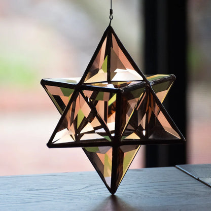 Merkaba Glass Sculpture | Star Tetrahedron of Light (8")