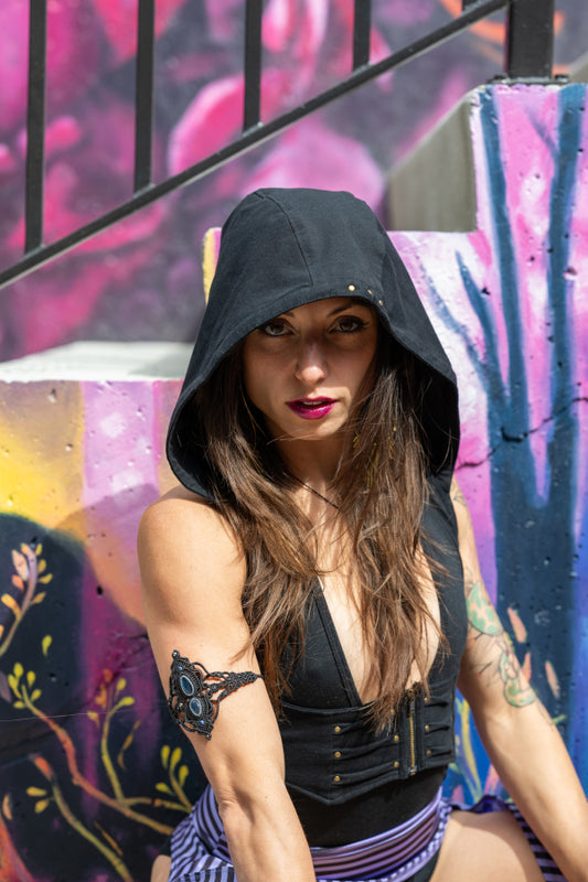 Huntress Hood | Sculptural Festival Hood | Anahata Designs